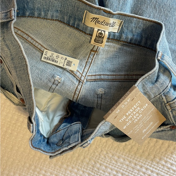 Madewell The Perfect Vintage Wide Leg Crop Jeans Sz 25 Petite - NWT - Picture 4 of 4